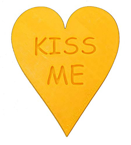 KISS ME Refrigerator Magnet Heart - Orange