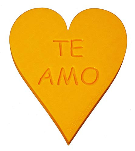 TE AMO Refrigerator Magnet Heart - Orange