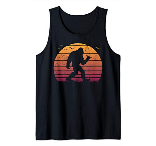 Bigfoot Surfing- Beach vacation- Retro- Surfboard surf shaka Tank Top