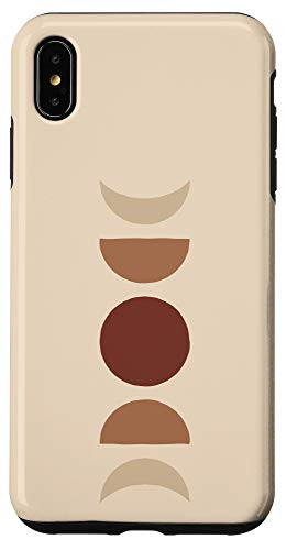 iPhone XS Max Phases of Moon Boho Beige Rust Red Burnt Orange Case