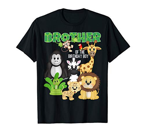 Brother Of The Birthday Boy Jungle Safari Zoo Theme Party T-Shirt Brother Of The Birthday Boy Jungle Safari Zoo Theme Party T-Shirt