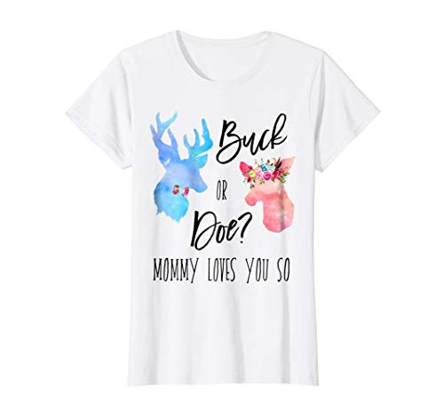 Womens Buck Or Doe Mommy Loves You So Gender Reveal Shirt Boho Mom