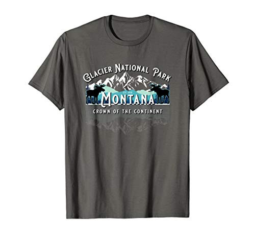 Glacier National Park Montana Moose Hiking Camping Souvenir T-Shirt