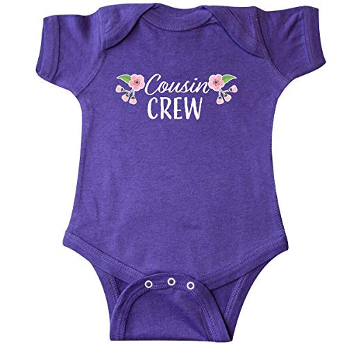 inktastic Cousin Crew with Flowers Infant Creeper 6 Months Purple 3419b