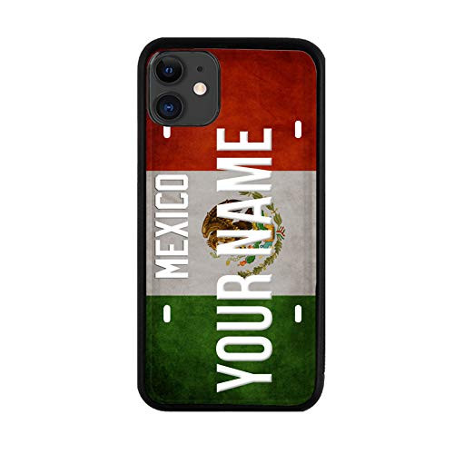 BRGiftShop Personalized Custom Name License Mexico Plate Rubber Phone Case for iPhone 11
