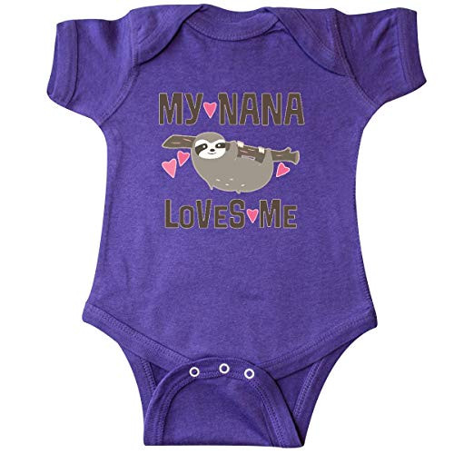 inktastic My Nana Loves Me Sloth Infant Creeper Newborn Purple inktastic My Nana Loves Me Sloth Infant Creeper Newborn Purple