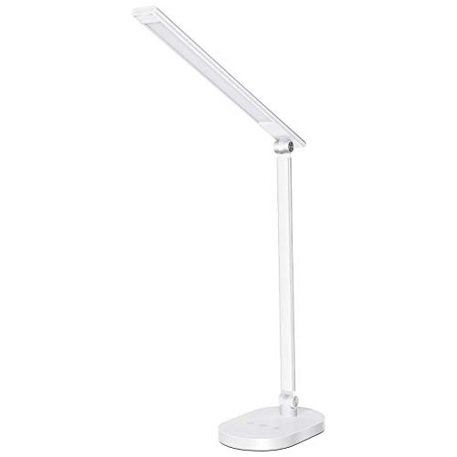 Wistopht LED Desk Lamp- Eye-Caring Table Lamp-Adjustable Desk Light-Home Office Lamps with Adaptor-5 Brightness Levels 3Lighting Modes-Blue Light Filter-Touch Control-7W Reading Lamp