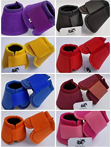 Lift Sports Horse Bell Boots 8 Colors Over Reach No Turn Bell Boots Wrap Tack Protection Equine -X-Large- Purple-