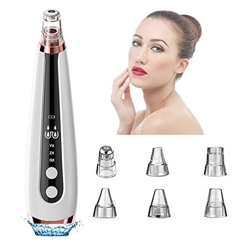 Blackhead Remover Pore Vacuum Cleaner-Vacuum Facial Pore Cleaner Blackhead Electric Acne Remover-Extractor USB Rechargeable Suction Removal Tool LED Display with 6 Suction Probes for Men  and  Women