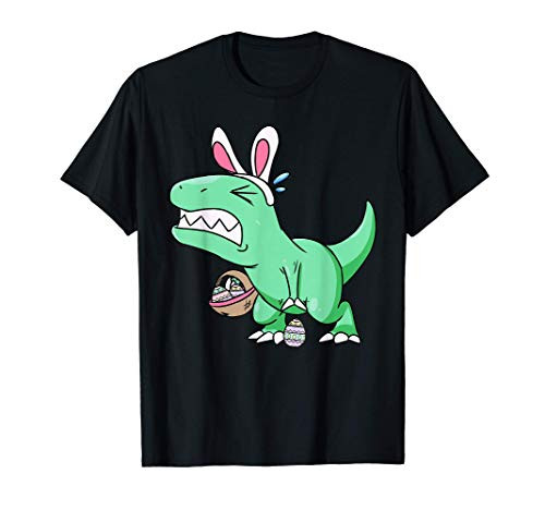 Easter Dinosaur T-Rex Egg Hunt is On Funny Gift Basket T-Shirt