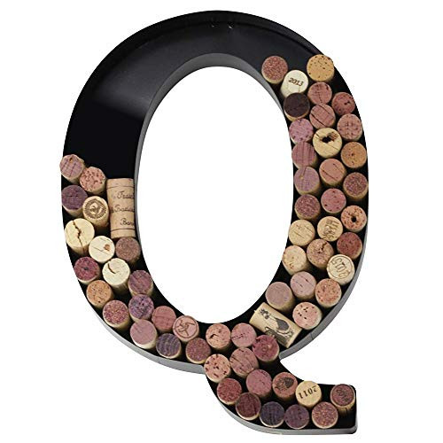 Metal Wine Cork Holder Monogram Decorative Wall Letter -Q-