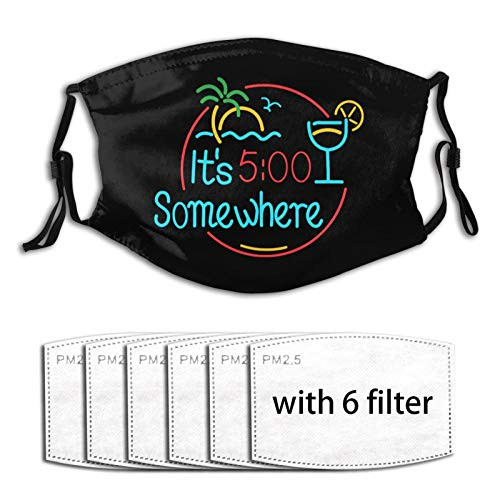Jimmy Buffett It's Five O'Clock Somewhere Washable Anti-Dust Reusable Adjustable Face Mask for Man  and  Women