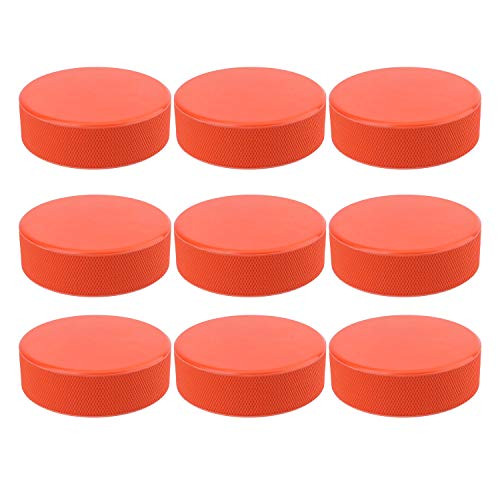 Faswin 9 Pack Ice Hockey Pucks- Training Hockey Pucks- Official Regulation- Orange Faswin 9 Pack Ice Hockey Pucks- Training Hockey Pucks- Official Regulation- Orange