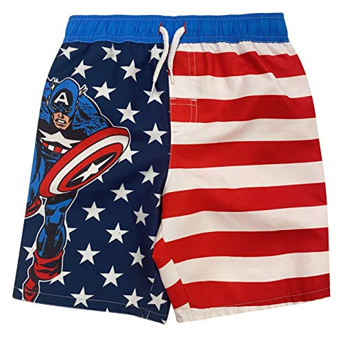 Marvel Avengers Captain America Toddler Boys Swim Bathing Suit Red White Blue 4T