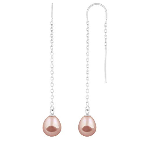 Splendid Pearls 925 Sterling Silver 8mm Genuine Freshwater Cultured Pearl Dangle Drop Thread Earrings Splendid Pearls 925 Sterling Silver 8mm Genuine Freshwater Cultured Pearl Dangle Drop Thread Earrings