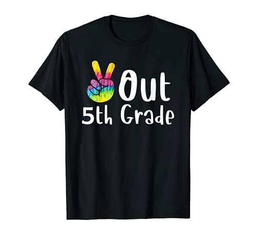 Peace Out 5th Grade Tie Dye Graduation Class Of 2021 Virtual T-Shirt