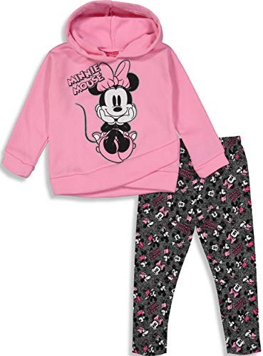 Disney Minnie Mouse Toddler Girls' 2-Piece Fleece Hoodie  and  Legging Set- Pink 18 Months