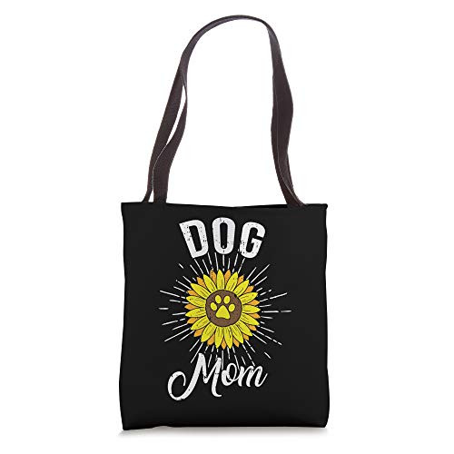 Dog Mom Sunflower Paw Cute Animal Dog Lover Gift Tote Bag