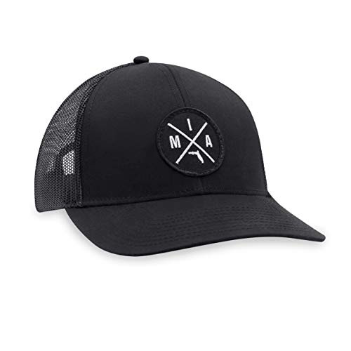 MIA Hat - Miami Trucker Hat Baseball Cap Snapback Golf Hat -Black- MIA Hat - Miami Trucker Hat Baseball Cap Snapback Golf Hat -Black-