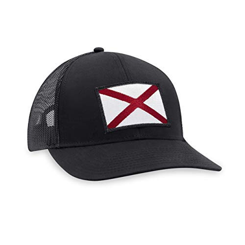 Alabama Hat  Alabama Flag Trucker Hat Baseball Cap Snapback Golf Hat -Black-