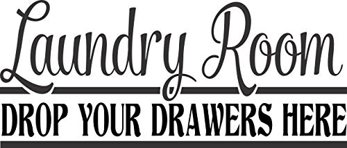 Apollo's Products Black Vinyl Laundry Wall Decals Great to Put up in Your Laundry Room! (Drop Your Drawers Here Vinyl Wall Decal (14 X 6 Inches))