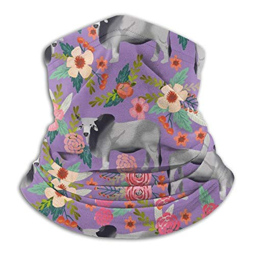 antkondnm Brahman Cow Floral Face Mask Headband Neck Warmer Bandana Head Wrap Scarf Headwear Balaclava