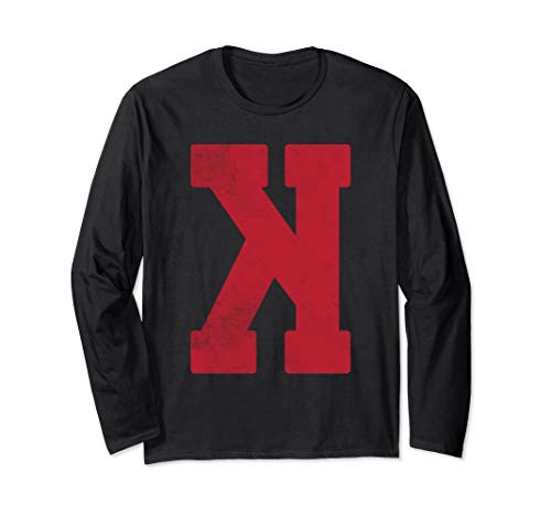 Cool Backwards K Strikeout Looking Baseball Long Sleeve T-Shirt