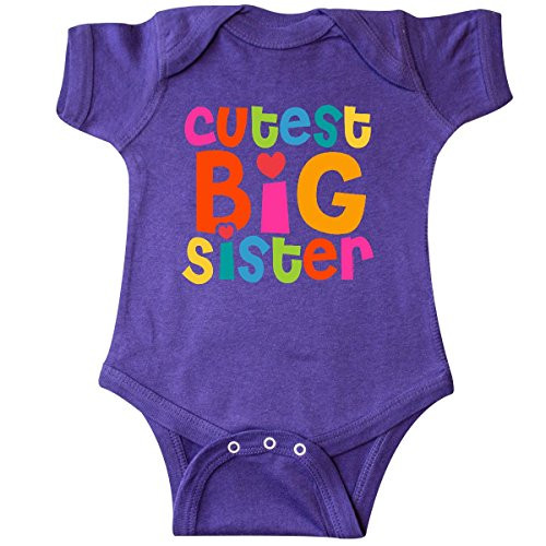 inktastic Cutest Big Sister Infant Creeper 18 Months Purple
