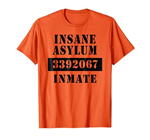 INSANE ASYLUM Tshirt INMATE Halloween Costume