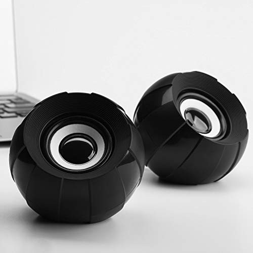 IKCOOL Computer Speakers, USB 2.0 Multimedia PC Desktop Speakers with Stereo Sound for Laptops and PC or TV, 3.5mm Black
