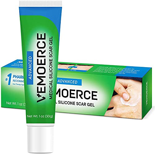 Vemoerce Scar Removal Gel with Silicone- Silicone Scar Gel for Surgical Scars- for Face- Scar Gel with Silicone for Keloids- C-Section- Cosmetic Procedures- Burns- Injuries 30 g