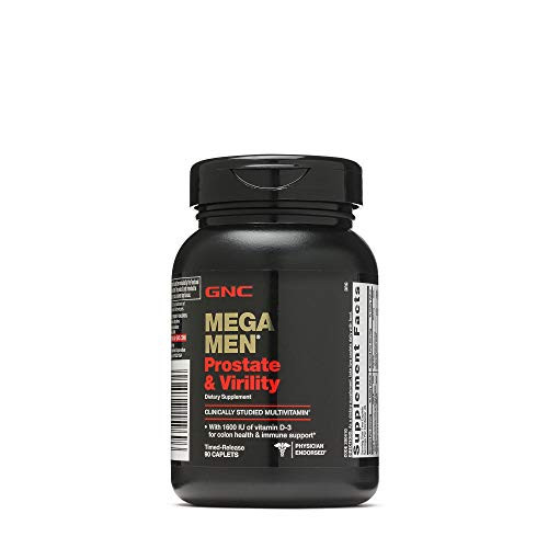 GNC Mega Men Prostate and Virility- 90 Caplets- Supports Sexual Health