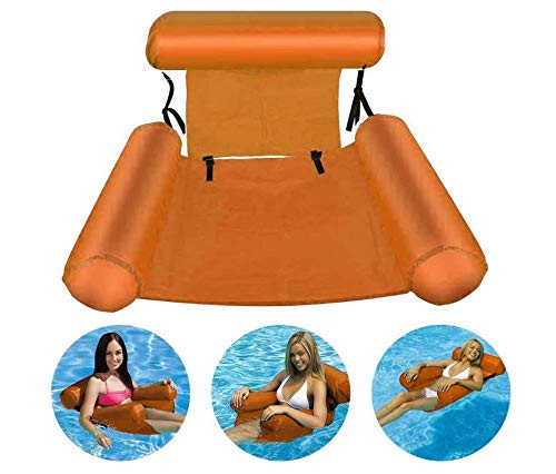 MichPong Water Hammock- Swimming Pool Floats Hammocks Pools Lounger Float Hammock Inflatable Rafts Floating Chair Pool Float for Adults and Kids -Orange-
