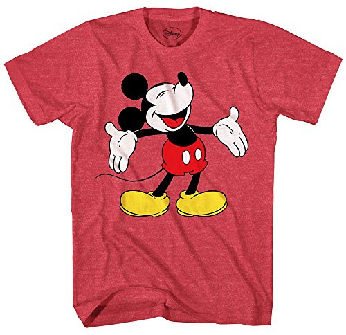 Mickey Mouse Laughing Disneyland World Funny Humor Pun Mens Adult Graphic Tee T-Shirt -Heather Red- Medium-