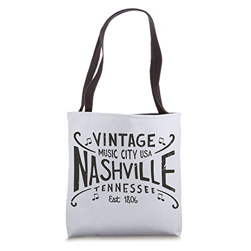 Vintage Nashville Tennessee Music City Souvenir Tote Bag Vintage Nashville Tennessee Music City Souvenir Tote Bag