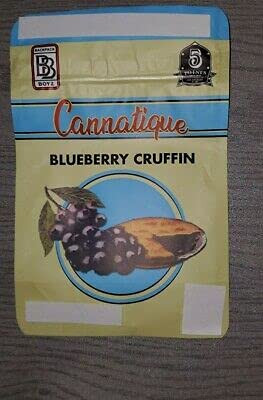 New B.B. Blueberry Cruffin 3.5g Smell Proof Airtight Mylar Bag. -Blueberry Cruffin- 25-