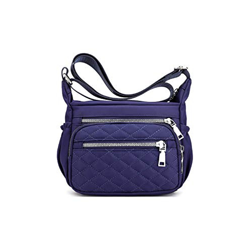 NOTAG Pocketbooks for Women Nylon Waterproof Crossbody Bags Lightweight Shoulder Bags Multi Pockets Travel Purses -Blue-