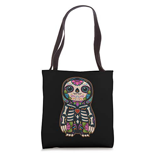 Sloth Sugar Skull Mexico Calavera Dia De Los Muertos Tote Bag