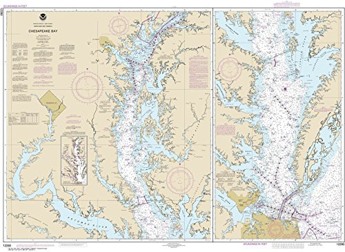 MapHouse NOAA Chart 12280 Chesapeake Bay- 33.44inch X 45.83inch Paper Chart