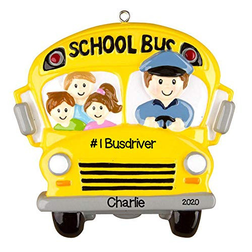 Personalized Christmas Ornaments Occupation-Bus Driver / Personalized by Santa / Bus Ornament / Bus Christmas Ornament / School Bus Ornament