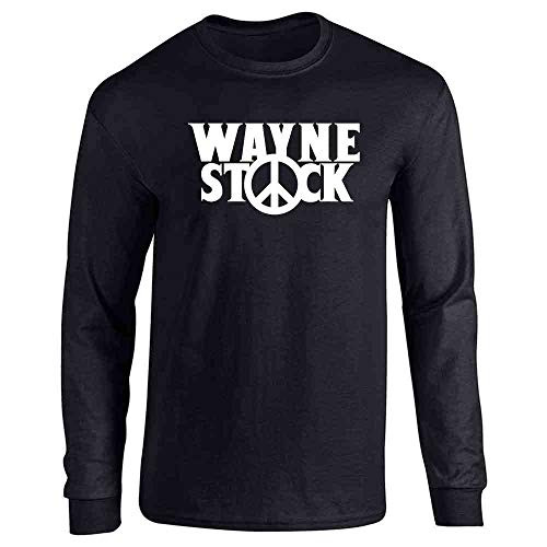Pop Threads Wayne Stock Funny Retro 90s Costume Black L Full Long Sleeve Tee T-Shirt