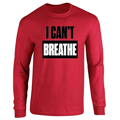 I Cant Breathe Black Lives Matter BLM Red M Full Long Sleeve Tee T-Shirt