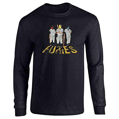 Pop Threads Baseball Furies Minimalist 70s Black L Full Long Sleeve Tee T-Shirt