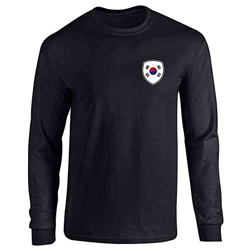 South Korea Soccer Retro National Team Costume Black M Full Long Sleeve Tee T-Shirt