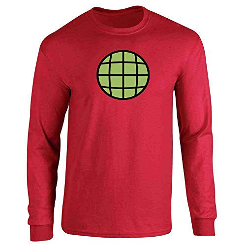 Planeteer Team Vintage Retro 90s Halloween Costume Red M Full Long Sleeve Tee T-Shirt