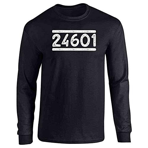 Pop Threads Prisoner 24601 Halloween Costume Black M Full Long Sleeve Tee T-Shirt
