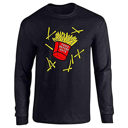 Pop Threads Fries Before Guys Funny Feminist Black S Full Long Sleeve Tee T-Shirt