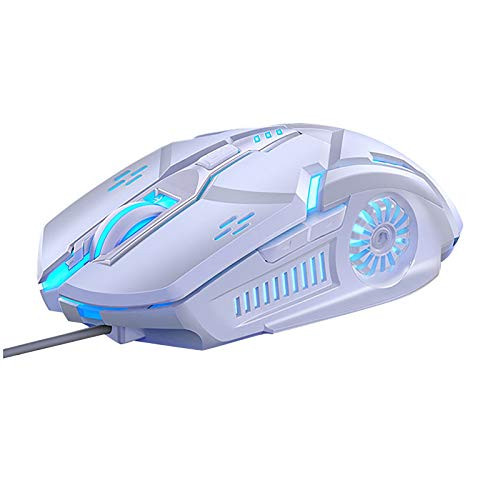 GYZLZZB Mouse Wired Gaming Mouse with Color LED Breathing Light- 3200 DPI Silent Home Office Mouse- PC Desktop Entertainment Notebook Computer Accessories -Color - White-