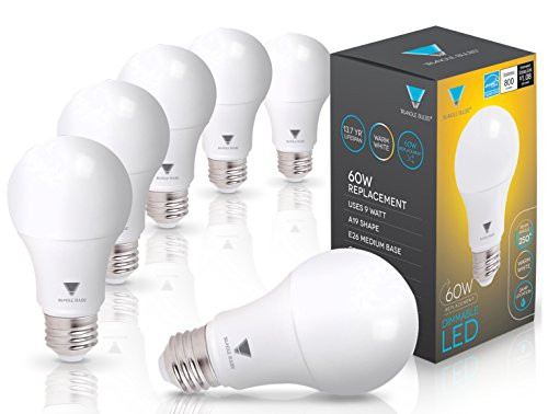 Triangle Bulbs 6-pack 9 Watt -60 Watt Equivalent- A19 Dimmable LED Light Bulbs- Soft White