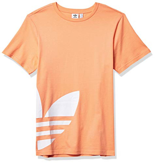 adidas Originals Kids Unisex Big Trefoil Tee Chalk Coral/White Small adidas Originals Kids Unisex Big Trefoil Tee Chalk Coral/White Small